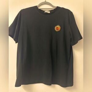 Sandro Black Tee with Colorful Crest on the chest